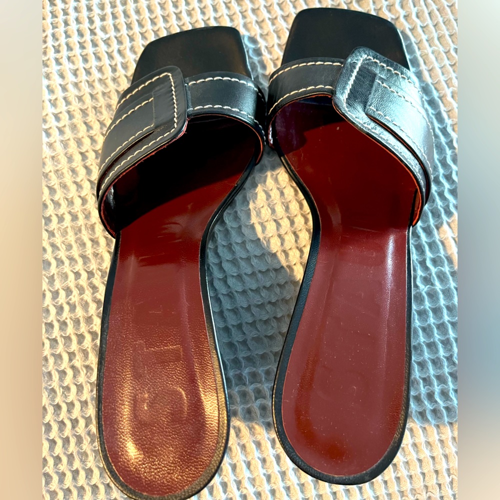 STAUD Black and Brown Wedges